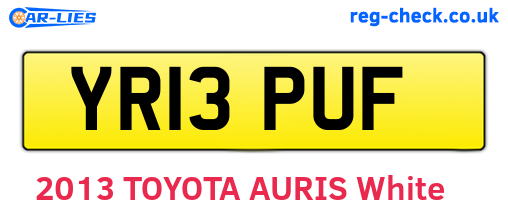 YR13PUF are the vehicle registration plates.