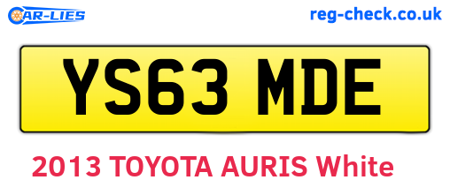 YS63MDE are the vehicle registration plates.