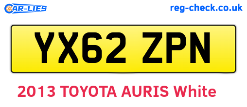 YX62ZPN are the vehicle registration plates.
