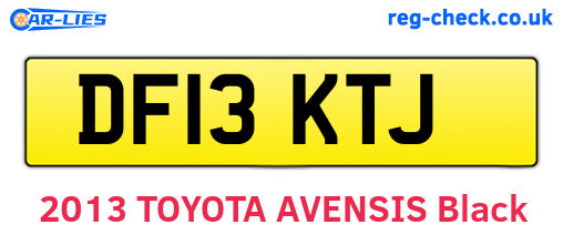 DF13KTJ are the vehicle registration plates.