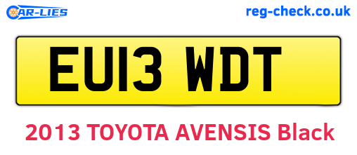 EU13WDT are the vehicle registration plates.