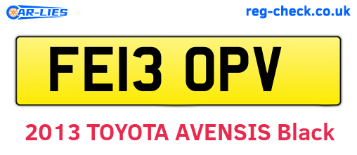 FE13OPV are the vehicle registration plates.