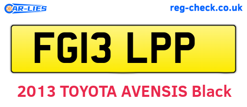FG13LPP are the vehicle registration plates.