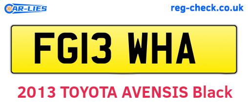 FG13WHA are the vehicle registration plates.