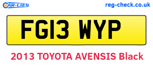 FG13WYP are the vehicle registration plates.