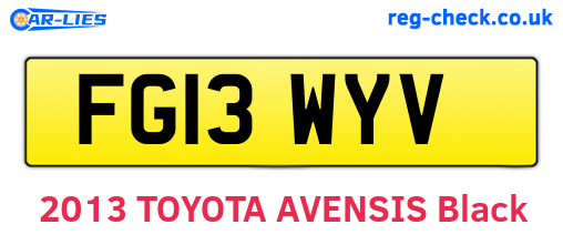 FG13WYV are the vehicle registration plates.