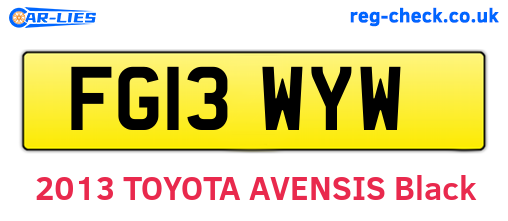 FG13WYW are the vehicle registration plates.