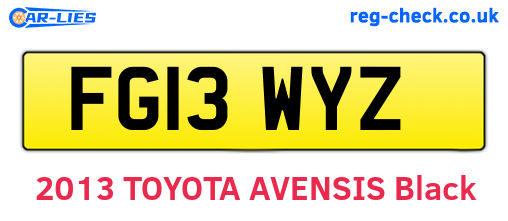 FG13WYZ are the vehicle registration plates.