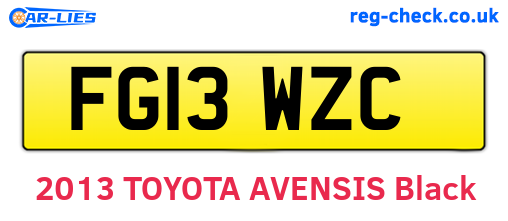 FG13WZC are the vehicle registration plates.