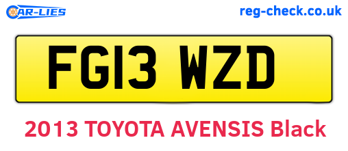 FG13WZD are the vehicle registration plates.