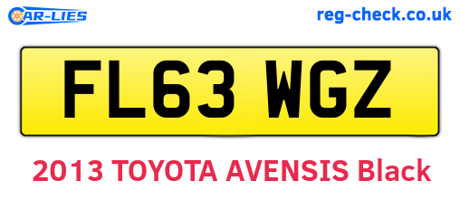 FL63WGZ are the vehicle registration plates.