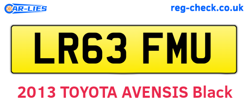 LR63FMU are the vehicle registration plates.