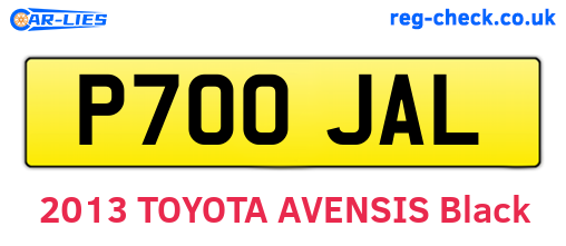P700JAL are the vehicle registration plates.