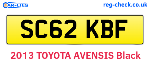 SC62KBF are the vehicle registration plates.