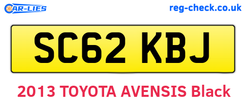 SC62KBJ are the vehicle registration plates.