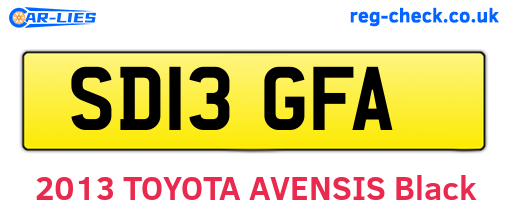 SD13GFA are the vehicle registration plates.