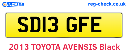 SD13GFE are the vehicle registration plates.