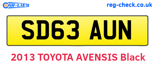 SD63AUN are the vehicle registration plates.