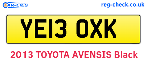 YE13OXK are the vehicle registration plates.