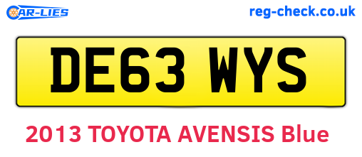 DE63WYS are the vehicle registration plates.