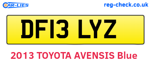 DF13LYZ are the vehicle registration plates.