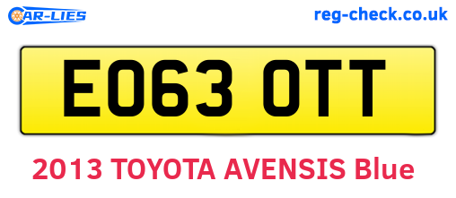 EO63OTT are the vehicle registration plates.