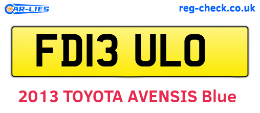FD13ULO are the vehicle registration plates.