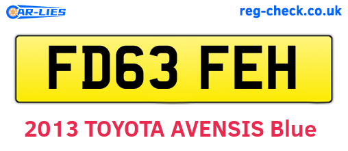 FD63FEH are the vehicle registration plates.