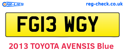 FG13WGY are the vehicle registration plates.