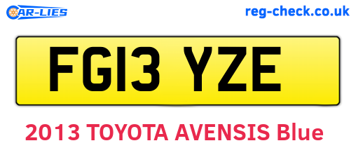 FG13YZE are the vehicle registration plates.