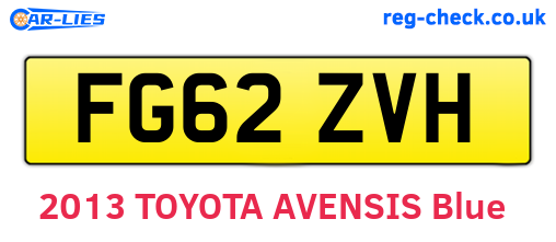 FG62ZVH are the vehicle registration plates.