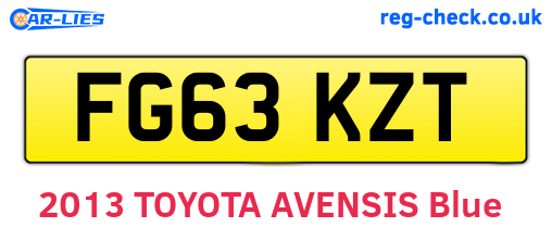 FG63KZT are the vehicle registration plates.