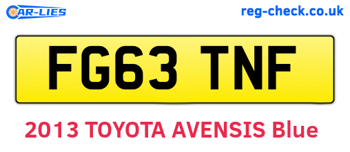 FG63TNF are the vehicle registration plates.