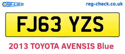 FJ63YZS are the vehicle registration plates.