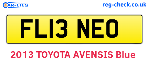 FL13NEO are the vehicle registration plates.