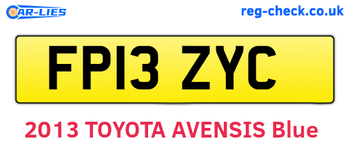 FP13ZYC are the vehicle registration plates.