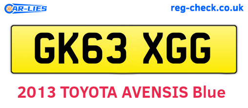 GK63XGG are the vehicle registration plates.