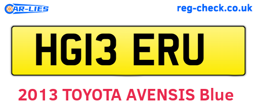 HG13ERU are the vehicle registration plates.