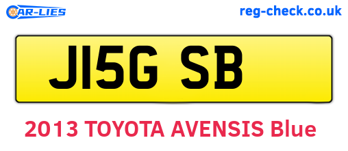 J15GSB are the vehicle registration plates.