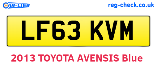 LF63KVM are the vehicle registration plates.