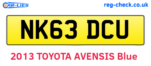 NK63DCU are the vehicle registration plates.