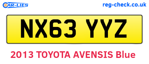 NX63YYZ are the vehicle registration plates.