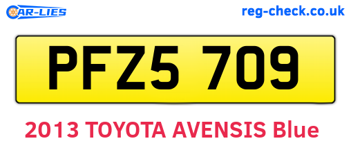 PFZ5709 are the vehicle registration plates.