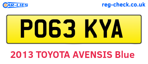 PO63KYA are the vehicle registration plates.