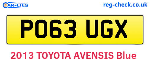 PO63UGX are the vehicle registration plates.