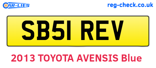 SB51REV are the vehicle registration plates.