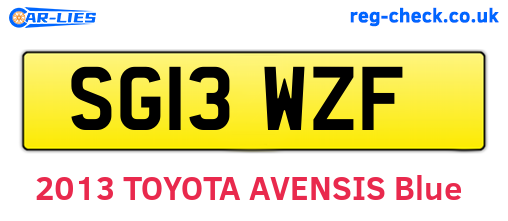 SG13WZF are the vehicle registration plates.