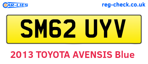 SM62UYV are the vehicle registration plates.