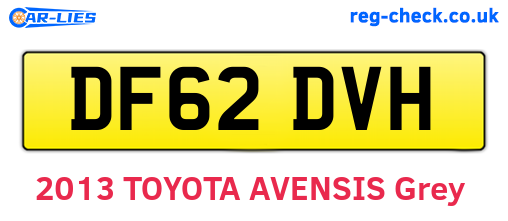 DF62DVH are the vehicle registration plates.