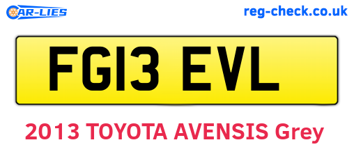 FG13EVL are the vehicle registration plates.